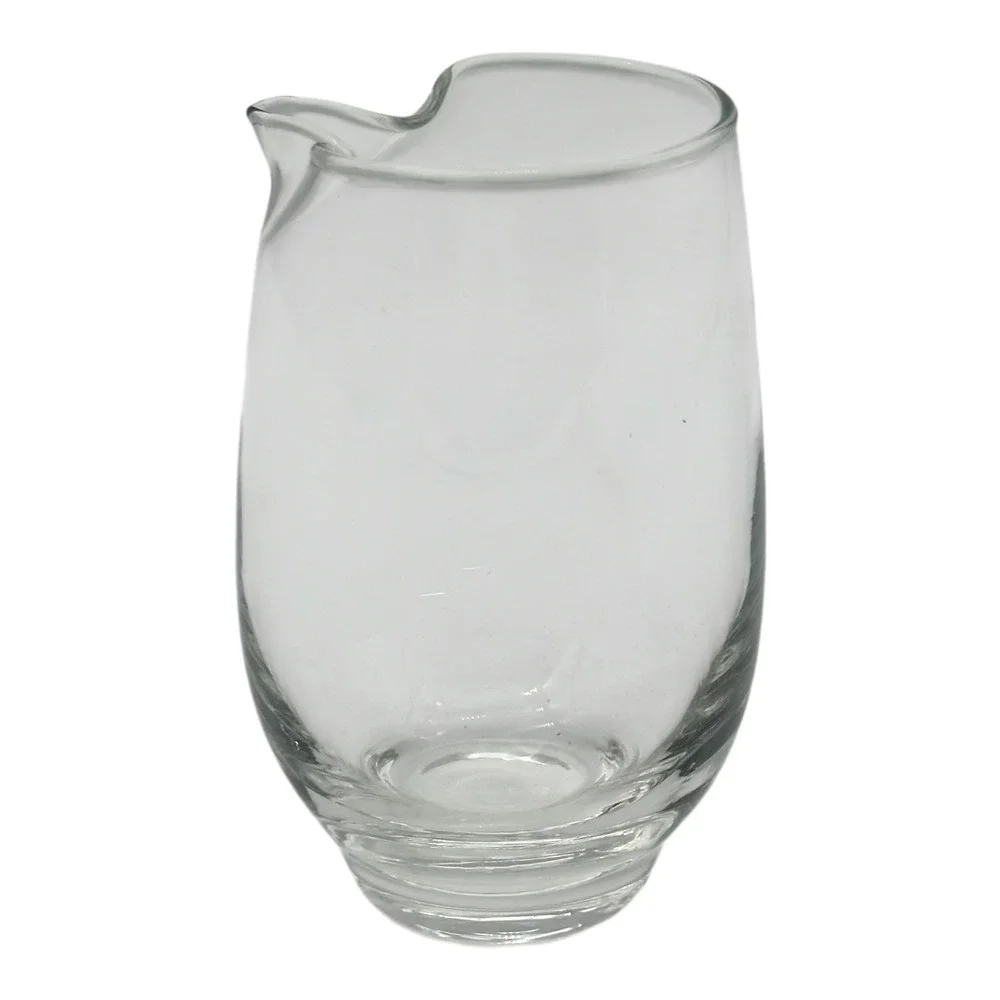Glass Pitcher / Large Creamer Pinched Spout Weighted Base Bar or Juice MCM‎